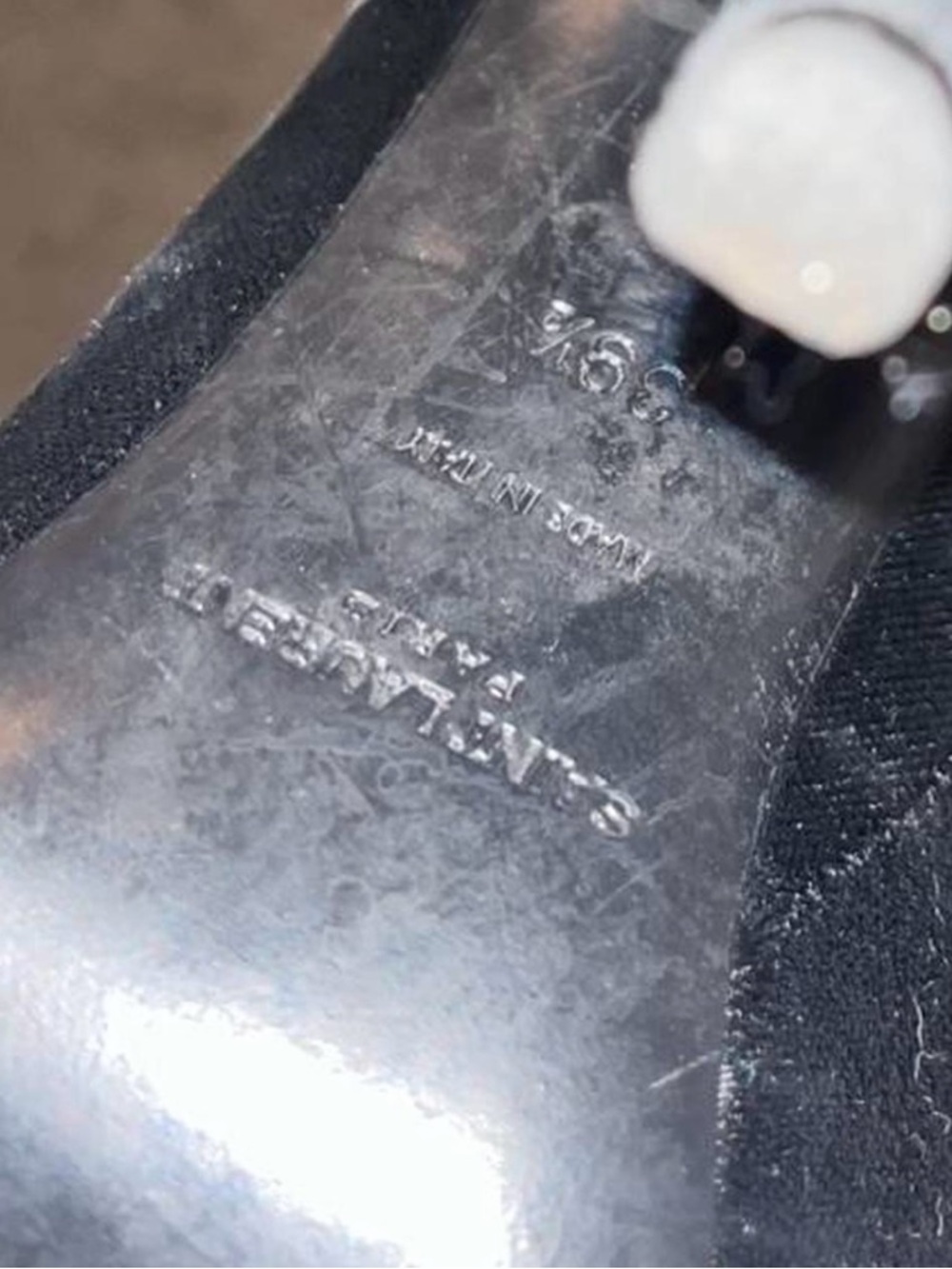 Saint Laurent Black Feather-Trim Velvet Knee Boots - Picture 4 of 5